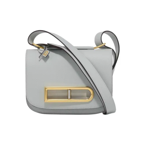 Delvau Яркий с рельефом Alpina Телячья кожа Сумка через плечо Сумка на плечо Женская Облачный серый