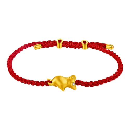 ME LUXE 18К золото Красная нить Ручная работа Регулируемый Плетеный шнур Браслет-наручный браслет Унисекс