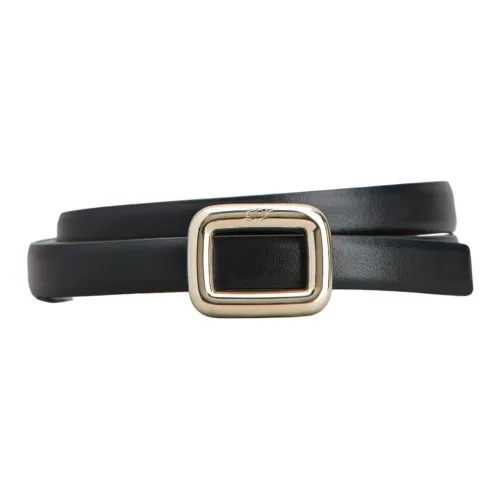 Roger Vivier Двойной дизайн с обеих сторон плавная застежка телячья кожа кожаные ремни женский черный ширина 1,5 см