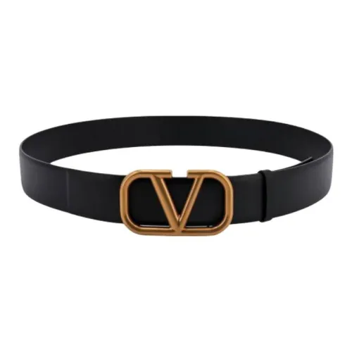 Valentino Телячья кожа Кожаные ремни Мужской Черный Ширина корпуса 4CM