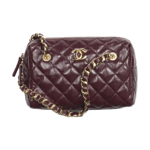 CHANEL Сумка для боулинга из овечьей кожи сумка через плечо сумка на плечо женская бордовый красный