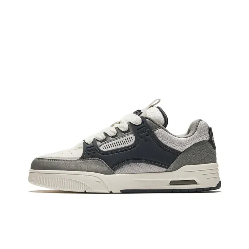 ANTA AOJIE Slip Устойчивый к истиранию Низкий Топ Скейтбординг Мужской Белый Серый