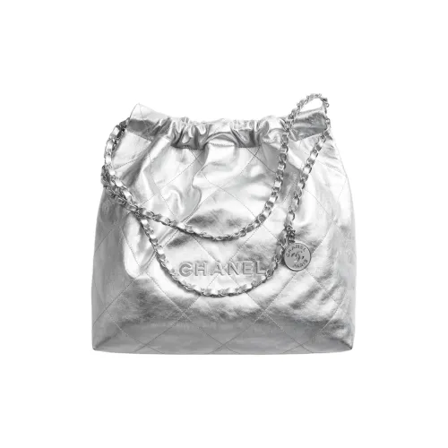 CHANEL 22Bag Коровья кожа Сумка на одно плечо Женская серебряная