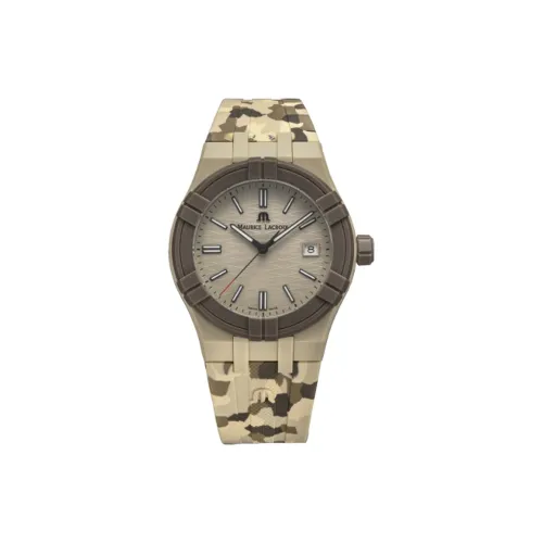 MAURICE LACROIX Кварцевый механизм Унисекс Часы 40 мм Бежевый циферблат Часы Пластиковый корпус Резиновый ремешок