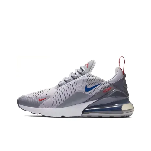 Nike Air Max 270 Амортизация Износостойкий Низкий Топ Беговые кроссовки Унисекс Серый