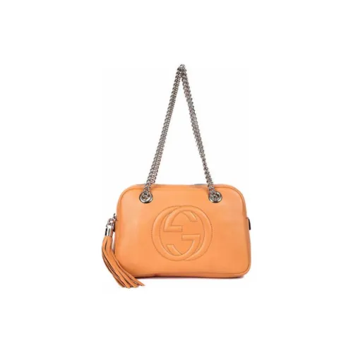 GUCCI Натуральная кожа Сумка через плечо обычная женская желтая