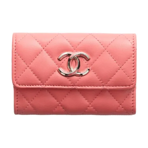CHANEL Lambskin Кожаный Держатель для Карт и Кошелек Женский Розовый