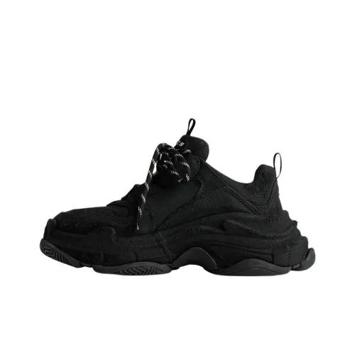 Balenciaga Triple S Low Топ Толстоподошвенные кроссовки Женские Черный