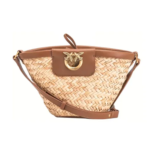 PINKO Корова Кожа Ведрообразная Сумка Женская Коричневая