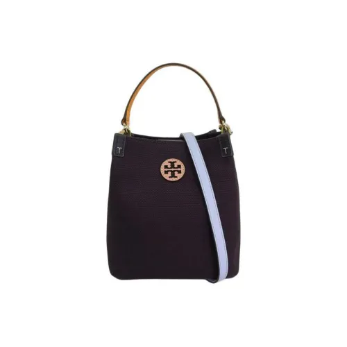 Tory Burch Canvas Сумка-ведро Сумка через плечо Сумка для женщин Темный махагони