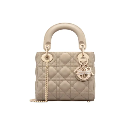 DIOR Lady Dior Lambskin Сумка Lady Dior Сумка через плечо Сумка мини Женская Песочный