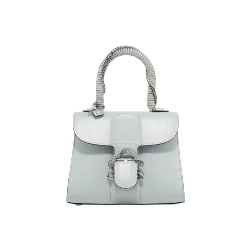 Delvau Brillant Коробка Голень Кожа Сумка через плечо Сумка Мини Женская Облачный серый