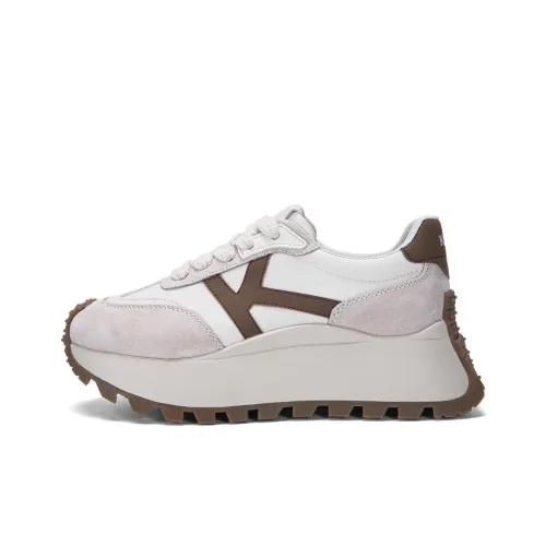 KAPPA Противоскользящая Устойчивая к истиранию Низкий Топ Повседневная Обувь Женская Бежевая Коричневая