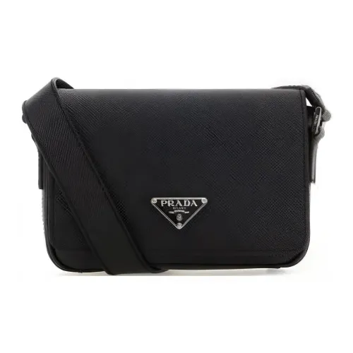 PRADA Saffiano кожа курьерская сумка сумка через плечо мужская черная