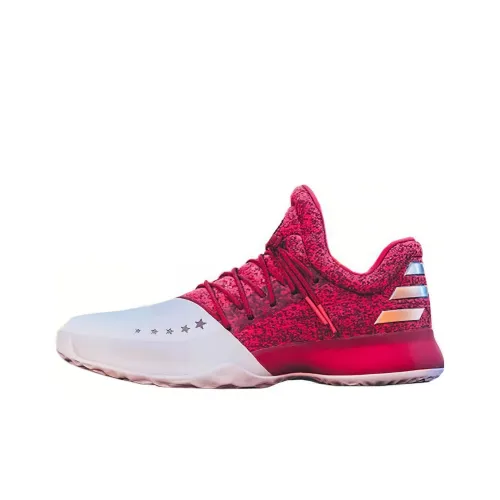 Adidas Harden Vol.1 Устойчивый к истиранию Дышащие Низкие Баскетбольные кроссовки Унисекс Белый Красный