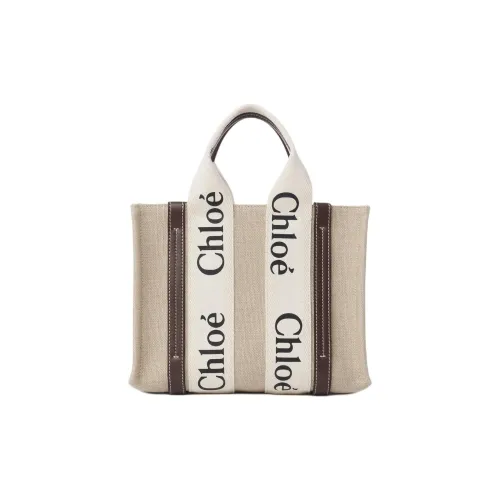 Chloe Woody Linen Tote Bag Shopping Bag Shoulder Bag Crossbody Bag Small Women's Wood
