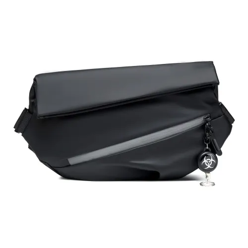 Slazenger Водонепроницаемый ПУ (полиуретан) Sling Сумка 3M Светоотражающая Велосипедная Курьерская Сумка Средняя Унисекс Черная Серый