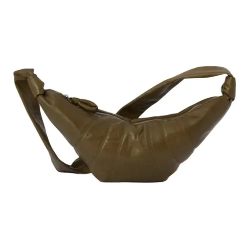 Lemaire Напп-Кожа Круассан Сумка через плечо Сумка среднего размера Женская Темно-оливковый