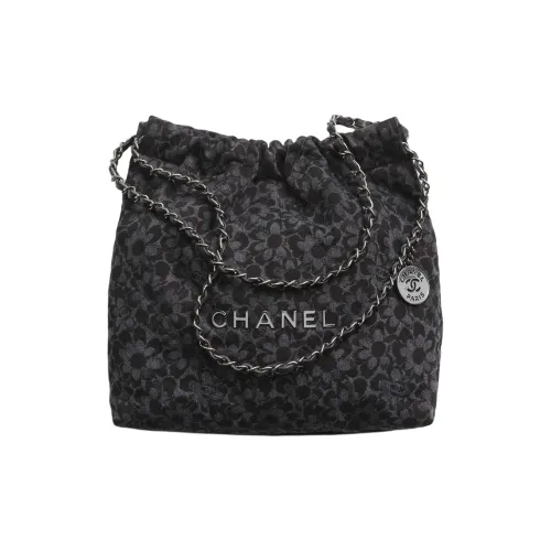 CHANEL 22Bag Denim Сумка через плечо Маленькая Женская Черная