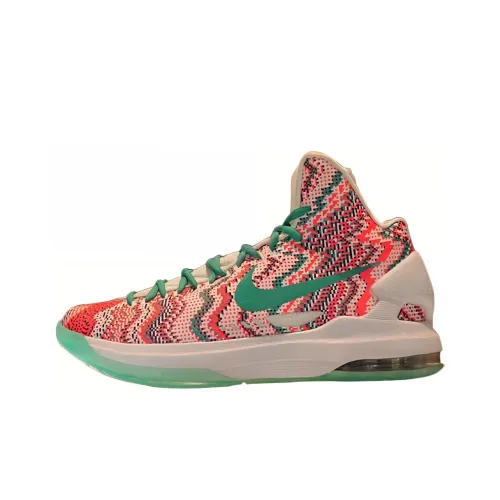 Nike KD 5 Амортизация Износостойкие Высокие Баскетбольные Кроссовки Мужские Многоцветные