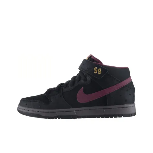 Nike Dunk SB Черный Ostrich Cherrywood Нескользящий Легкий MID Топ Скейтборд Кроссовки Мужские Черные