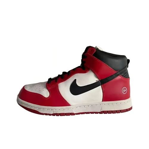 Fragment Design x Nike Dunk High Slip-Resistant Abrasion-Resistant High Top Skateboard Shoes Men's Red White