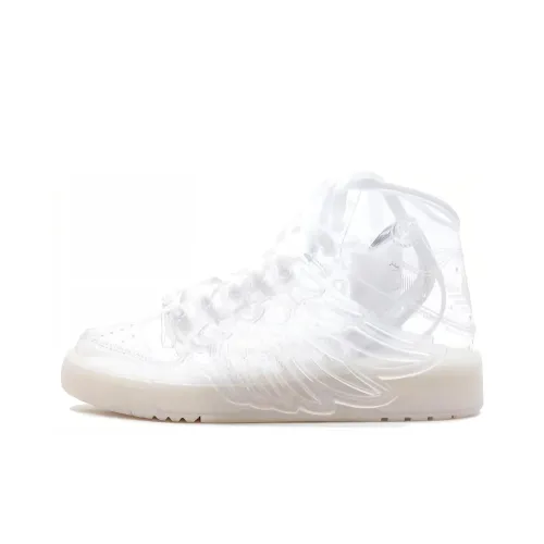 Adidas Originals JS Wings Амортизация Износостойкий MID Топ Скейтборд Кроссовки Унисекс Белый