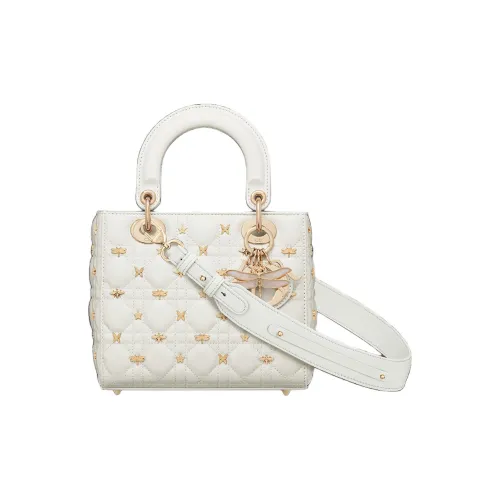 DIOR LADY DiorMy ABCDior Lambskin Сумка через плечо Сумка Маленькая Женская Молочно-белая