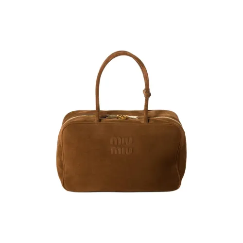 MIU MIU Beau Замша Кожа Bowling Сумка Сумка через плечо Сумка Женская Какао-коричневый