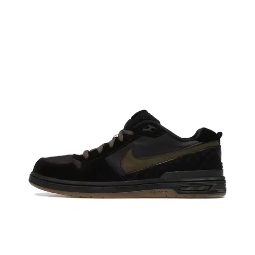 Nike Paul Rodriguez Slip Resistant Abrasion Resistant Low Top Скейтборд Кроссовки Унисекс Черный Зеленый