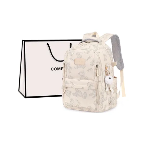 COMELY Ткань Рюкзак Большой Женские Экрю