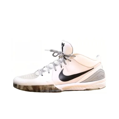 Nike Zoom Kobe 4 Protro PE Устойчивые к истиранию Низкие Баскетбольные Кроссовки Мужские Белый Черный Серый