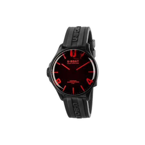 U BOAT Dark Moon Collection Наручные часы Кварцевый механизм Резиновый ремешок 44 мм Черный циферблат Мужские часы