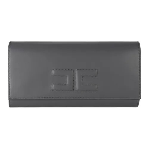 Elisabetta Franchi Кожа Клатч Женские Стальной Железо Серый