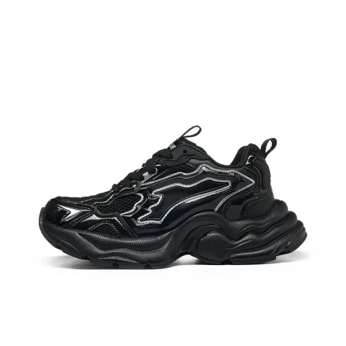 TOFAVE Низкий топ массивные кроссовки унисекс яркий черный