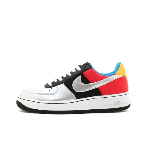 Nike Air Force 1 OLYMPICS Нескользящий Легкий Низкий Топ Скейтбординг Кроссовки Мужские Черный Серебряный Красный