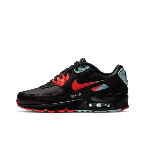 Nike Air Max 90 Low Топ Повседневная обувь Женская Черный Красный Синий