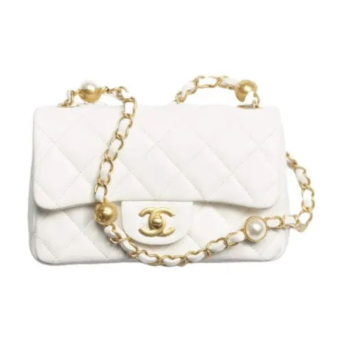 CHANEL Lambskin Portable Crossbody Bag Shoulder Bag Mini Women's White CHANEL Lambskin Портативная сумка через плечо плечевая сумка Mini Женская Белая