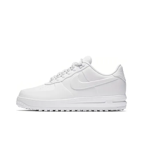 Nike Lunar Force 1 Duckboot Low Зимние Белые Нескользящие Легкие Низкие Кроссовки для Скейтбординга Мужские Белые