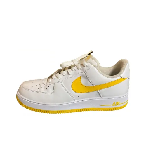 Nike Air FORCE 1 Low Амортизация Износостойкий Низкий Топ Скейтборд Кроссовки Унисекс Белый Желтый