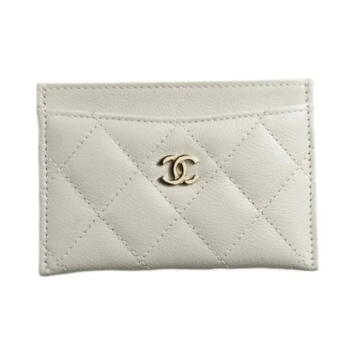 CHANEL Рельефный тисненый блестящий телячья кожа держатель для карт женский светло-серый