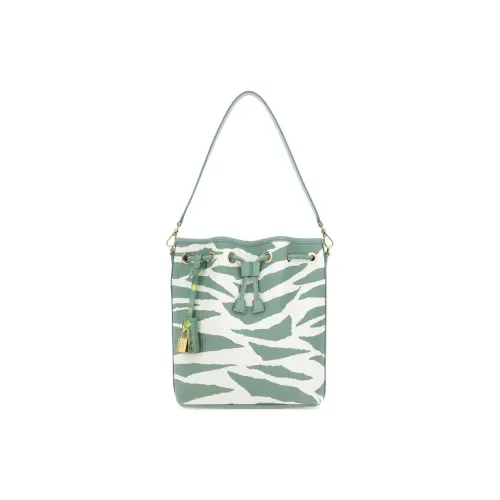 MCM Canvas Leather Drawstring Bag Bucket Bag Portable Crossbody Bag Shoulder Bag Medium Women's Green MCM Холст Кожа Сумка с Шнурком Ведрообразная Сумка Портативная Сумка через Плечо Средняя Женская Зеленая
