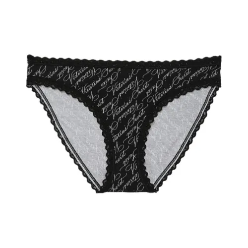 Victoria's Secret The LACIE Трусы Женские 1 Пачка Черные с Буквой и Принт