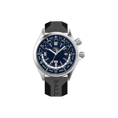 Шар Автоматический Механический Механизм Мужские Часы 45 мм Синий