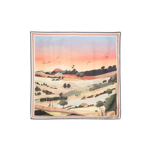 Aspinal Of London Шелковые шарфы Женские Апельсин Многоцветный