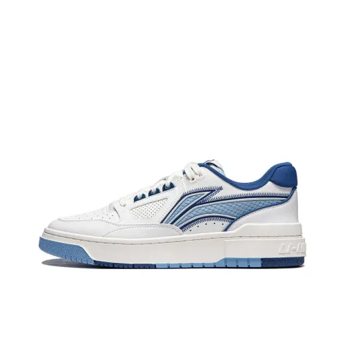 LiNing Rookie Slip-Resistant Амортизация Легкий And Дышащий Низкие Кроссовки для скейтбординга Унисекс Белый Синий