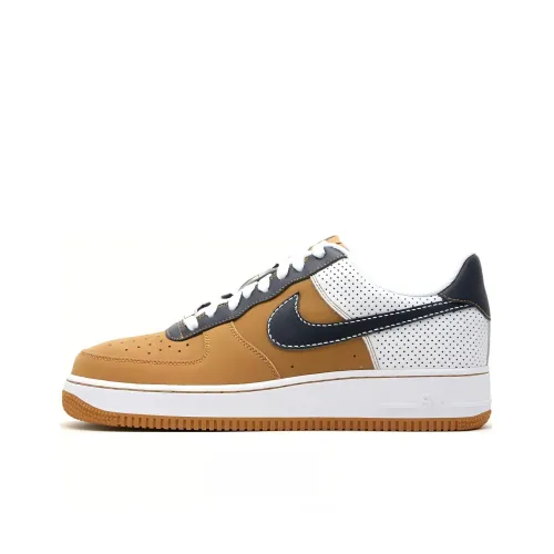 Nike Air Force 1 Low Амортизация Износостойкий Низкий Топ Скейтборд Кроссовки Унисекс Черный Белый Коричневый