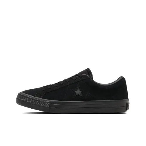 Конверс ONE STAR Slip-Resistant Abrasion-Resistant Low-Top Skateboard Shoes Unisex Black Конверс ONE STAR противоскользящие устойчивые к истиранию низкие кеды для скейтбординга унисекс черные
