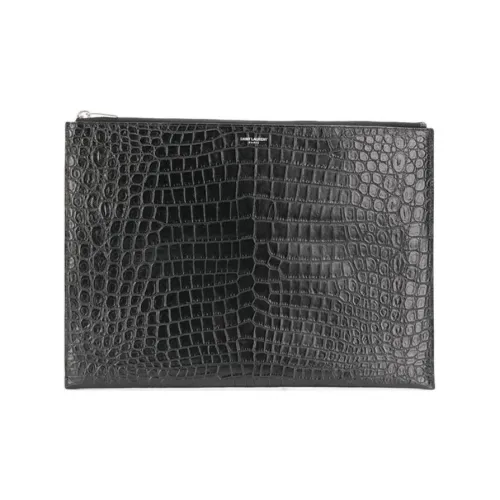 SAINT LAURENT Клатч из коровьей кожи мужской черный