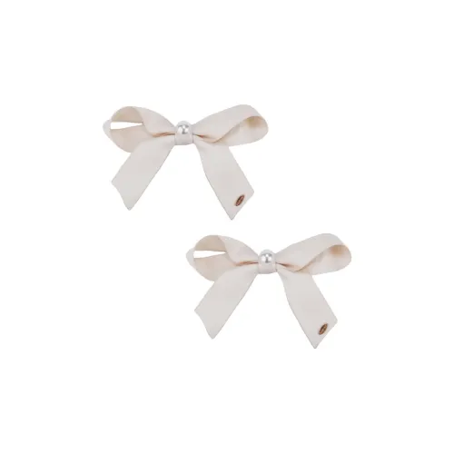 BABYBEI Боковая заколка Премиум Ручная работа Мягкий Бежевый Бант Аксессуары для волос Женские